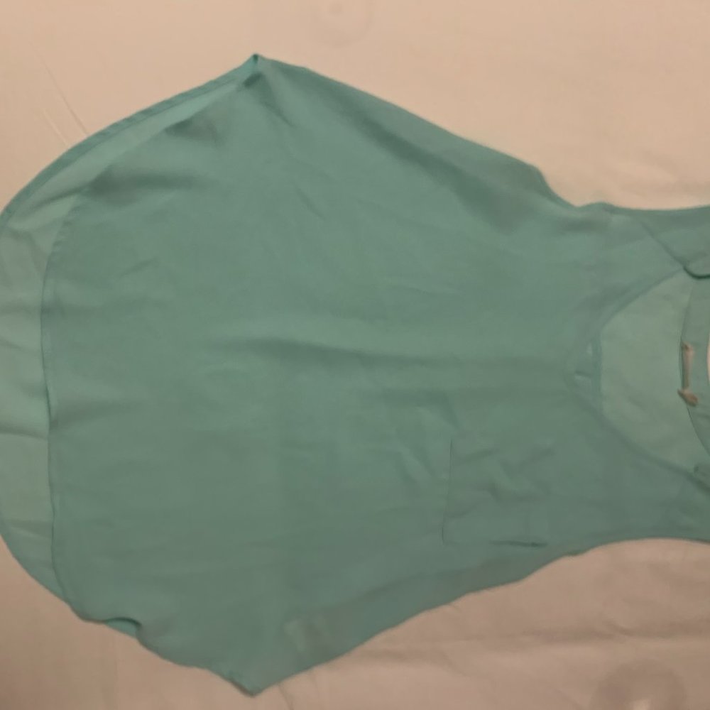 Sheer Turquoise Tank Top